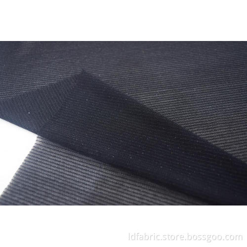 Nylon Metallic Spandex Black Stripe Mesh Stoff